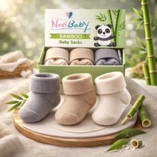 Novibaby 3'Lü Bambu Yenidoğan Bebek Çorap Uncle