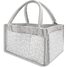 Dadya Milla Ddy  keçe Anne Bebek Bakım Çantası 772 Gri Çiçek Mil