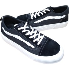 Noka Vespa Erkek Denim Keten Sneaker Ayakkabı Siyah