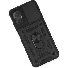 Dadya Milla Ddy  Xiaomi Poco M5 Kılıf Pars Lens Yüzüklü Silikon - Siyah Mil