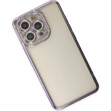 Dadya Milla Ddy  iPhone 14 Pro Kılıf Joke Taşlı Silikon - Mor Mil