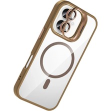 Dadya Milla Ddy  Apple iPhone 17 Remim Lensli Magsafe Standlı Kapak - Kahverengi Mil