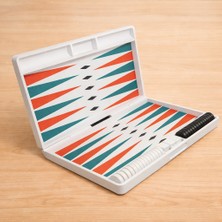 Katlanabilir Tavla Seti 25X20 cm – 3D Baskı Özel Tasarım – Kompakt Tavla Oyunu – Beyaz Gövdeli Premium Kalite
