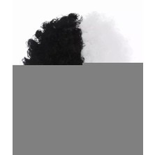 Dadya Milla Ddy Siyah Beyaz Kıvırcık Afro Bonus Peruk Taraftar Bonus Saç Mil