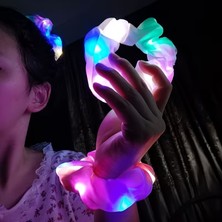 Dadya Milla Ddy Pembe Renk LED Işıklı Lastikli Saç Tokası - 3 Modlu Festival  Parti Saç Tokası Mil