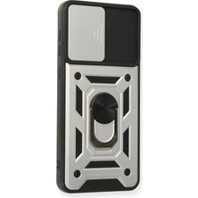 Dadya Milla Ddy  Samsung Galaxy A02 Kılıf Pars Lens Yüzüklü Silikon - Gümüş Mil