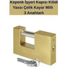 Kl Home Asma Kilit Kayar Milli Sarı Kaplama 80MM-KAPI Pekenk Dükkan Kilidi