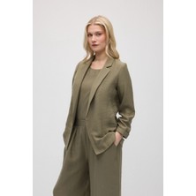 Gusto Rahat Kesim Tencel Ceket - Haki