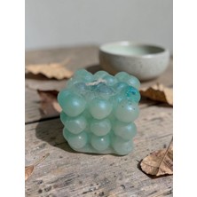 Doğal (Modern): Turkuaz Işıltılı Bubble Mum - El Yapımı Dekoratif Baloncuk Mum