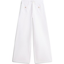 Tommy Hilfiger Dnm Clr 70's Wıde Leg Hw Kadın Beyaz Denim Pantolon - WW0WW48576