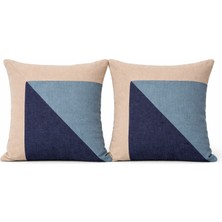 Faralya Life Parçalı 2 Li Kırlent Kılıfı 45X45 cm –  Dekoratif Koltuk Yastık Kılıfı Modern Salon Dekoru