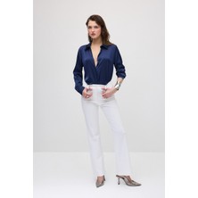 Gusto Sihirli Flare Pantolon - Beyaz