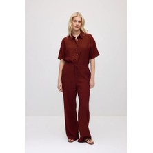 Gusto Bol Paça Krinkıl Pantolon - Bordo