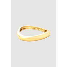 Gusto Dalga Görünümlü Kelepçe Bilezik  - Gold