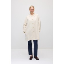Gusto Bebe Yakalı Viskon Koton Kaftan - Ekru