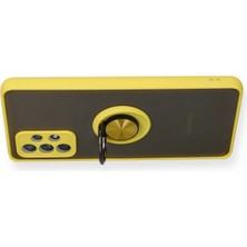 Dadya Milla Ddy  Samsung Galaxy A52 Kılıf Montreal Yüzüklü Silikon Kapak - Sarı Mil