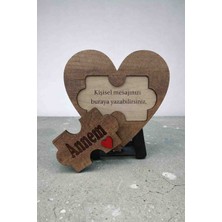 Ergeç Tasarım Kişiye Özel Mesaj Yazılabilir Ahşap Puzzle Kalp Masa Dekoru – Anlamlı Hediye – 20 cm