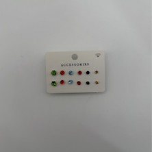 Mare Accessories Renkli Zirkon Taşlı Çoklu Küpe Seti