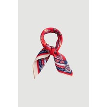 Gusto Desenli Pamuk Fular - Kırmızı