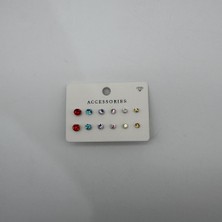 Mare Accessories Renkli Zirkon Taşlı Çoklu Küpe Seti