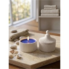 Okyanus Kokulu Taş Kase El Yapımı Bitkisel Bazlı Soya Mumu