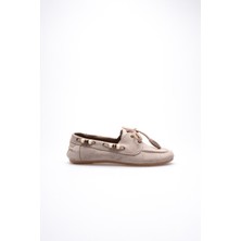 Fresco Scarfs Kadın Vizon Boncuklu Günlük Süet Ayakkabı TR27MS07D