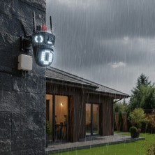 By Nevser® Kablolu Akıllı Güvenlik Kamerası – 4 Kameralı Çok Lensli, 360° Ptz Hareketli, Çift Antenli, Gece Görüşlü, Dış Mekan Ip Kamera