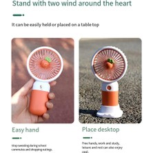 Wanderlust Masaüstü Taşınabilir Telefon Stantlı Mini El Fanı | 3 Kademeli Güçlü Serinletici Fan