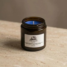 Leylak Kokulu Amber Kavanoz Bitkisel Bazlı El Yapımı Mavi Renkli Soya Mumu 100GR