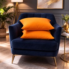 Faralya Life Düz Turuncu 2 Li Kırlent Kılıfı 45X45 cm –  Dekoratif Koltuk Yastık Kılıfı Modern Salon Dekoru