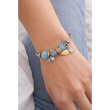 JKmons Mavi Kristal Taşlı Charm Bileklik –