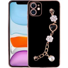Zore iPhone 11 Uyumlu El Tutamaçlı Kamera Korumalı Usgn Taka Silikon Kapak-Siyah