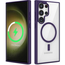 Zore Galaxy S22 Ultra Kılıf Magsafe Wireless Şarj Özellikli Silikon Usgn Ege Kapak-Mor