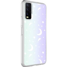 Zore Vivo Y20S Kılıf Usgn M-Blue Desenli Kapak-Moon No4