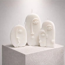 Yasemin Kokulu Üçlü Soyut Yüz El Yapımı Bitkisel Bazlı Soya Mumu Seti