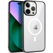 Zore Apple iPhone 14 Pro Kılıf Usgn Wireless Şarj Özellikli Pixel Magsafe Kapak-Siyah