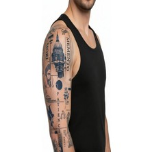 Tattoo 1 Ay Kalıcı 24 Saat Sonra Kararan Memento Mori Mitoloji Desenli Realistic Geçici Dövme
