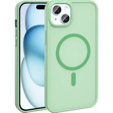 Zore Apple iPhone 14 Kılıf Magsafe Şarj Özellikli Mat Arka Yüzey Usgn Sio Kapak-Açık Yeşil