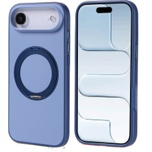 Zore iPhone 17 Air Kılıf M-Safe Şarj Özellikli Standlı Usgn Proton Silikon Kapak - Lacivert