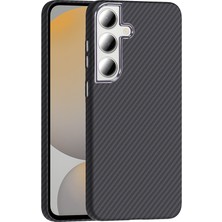Zore Galaxy S24 Fe Kılıf M-Safe Şarj Özellikli Karbon Fiber Görünümlü Usgn Gros Kapak - Siyah