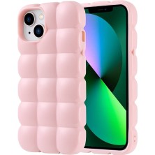 Zore Apple iPhone 13 Kılıf Parlak Esnek Silikon Usgn Dom Dom Kapak-Pembe