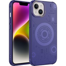 Zore iPhone 14 Plus Uyumlu Usgn Wireless Şarj Özellikli Desenli Hot Kapak-Derin Mor