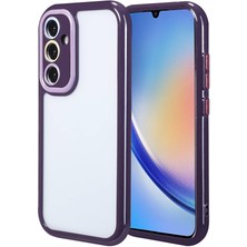 Zore Galaxy A34 Kılıf Kamera Korumalı Renkli Kenar ve Çerçeve Tasarımlı Usgn Vitamin Kapak-Derin Mor