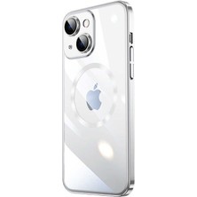Zore Apple iPhone 14 Plus Kılıf Wireless Şarj Özellikli Sert Pc Usgn Riksos Magsafe Kapak-Gümüş