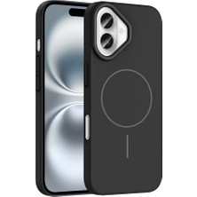 Zore iPhone 16 Plus Kılıf Magsafe Şarj Özellikli Usgn Ruby Silikon Kapak - Siyah