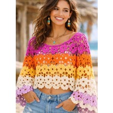 Megahan Boutique Megahan Bohem Tarz Renkli Trend Bluz