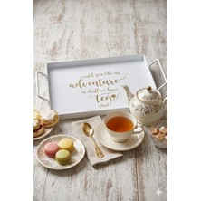 Sedoa Metal Dikdörtgen Baskılı Tepsi. 35 cm Beyaz