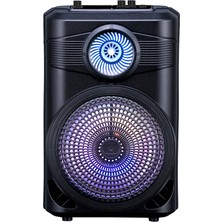 Zore Usgn GD-904 Dijital LED Göstergeli Fm Radyolu Mikrofonlu Rgb Tws 8 Inç Stereo Bass Kablosuz Karaoke