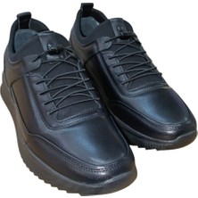 R&Yıl R & Yıl 5985 Erkek Hakiki Deri Lastik Bağcıklı Casual Ayakkabı Siyah