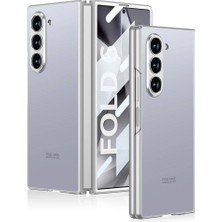 Zore Galaxy Z Fold 6 Kılıf Titanyum Metal Tasarımlı Usgn Kıpta Caz Kapak-Gri